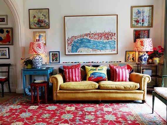The telly room in Cath Kidston's Cotswolds manor house