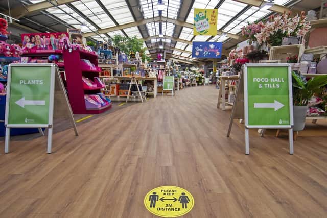 Safety precautions, including social distancing measures have been put in place at Tong Garden Centre near Leeds