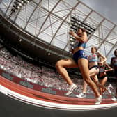 File photo dated 20-07-2019 of Great Britain's Laura Muir (2nd left) in action in the Women's 1500m during day one of the IAAF London Diamond League meet at the London Stadium. PA Photo. Issue date: Thursday December 12, 2019. European champion Laura Muir eased to victory in the women's 1500m on the first day of the Anniversary Games. See PA story SPORT Christmas July Photo credit should read Martin Rickett/PA Wire.