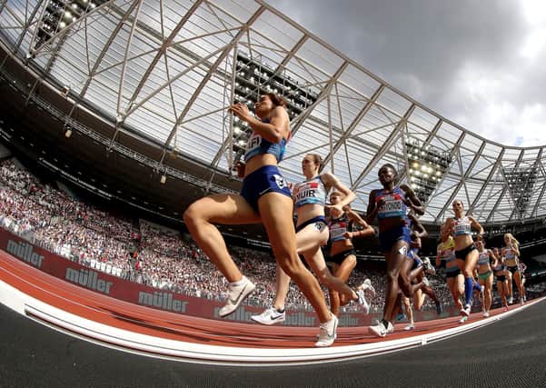 File photo dated 20-07-2019 of Great Britain's Laura Muir (2nd left) in action in the Women's 1500m during day one of the IAAF London Diamond League meet at the London Stadium. PA Photo. Issue date: Thursday December 12, 2019. European champion Laura Muir eased to victory in the women's 1500m on the first day of the Anniversary Games. See PA story SPORT Christmas July Photo credit should read Martin Rickett/PA Wire.