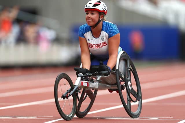 No Games: Yorkshire paralympian Hannah Cockroft in action at last year's Anniversary Games in London.
