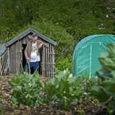 Martin Copeland on his plot at Gledhow Valley Allotments off Northbrook Street, Chapel Allerton. Picture: Tony Johnson