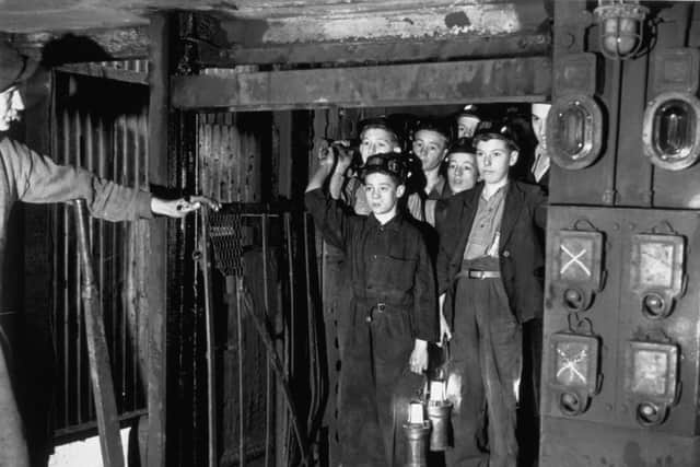 September 1943:  A number of boys volunteered for the coal mines following a Government appeal, and started their training at Markham Main Colliery, near Doncaster.  (Photo by Keystone/Getty Images)