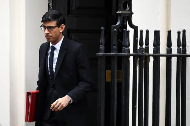 Chancellor of the Exchequer Rishi Sunak leaves Downing Street ahead of a government Cobra meeting on March 9, 2020. (Photo by Chris J Ratcliffe/Getty Images)