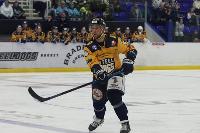 Ben Morgan remains as player-coach for Sheffield Steeldogs for the 2020-21 NIHL National campaign. Picture courtesy of Cerys Molloy.