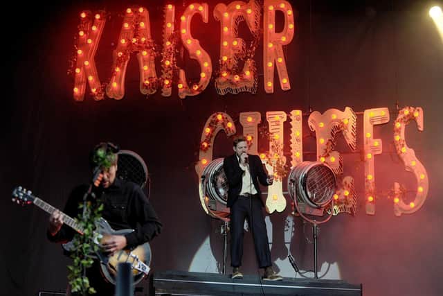 Kaiser Chiefs on stage in Leeds.