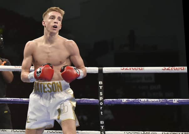 Undefeated: Jack Bateson fighting in front of fans at Leeds Arena back in June of last year. (Picture: Steve Riding)