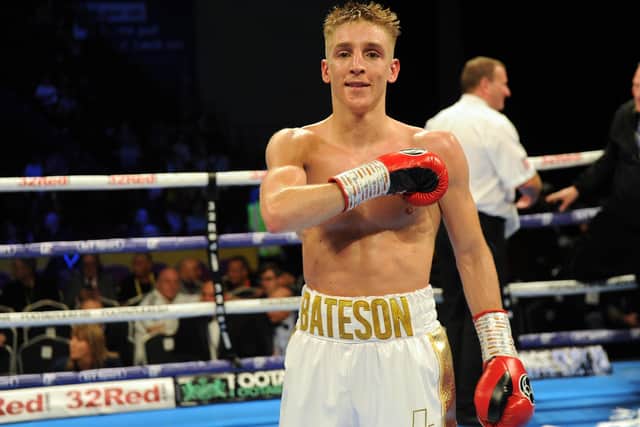 Undefeated: Jack Bateson fighting in front of fans at Leeds Arena back in June of last year. (Picture: Steve Riding)