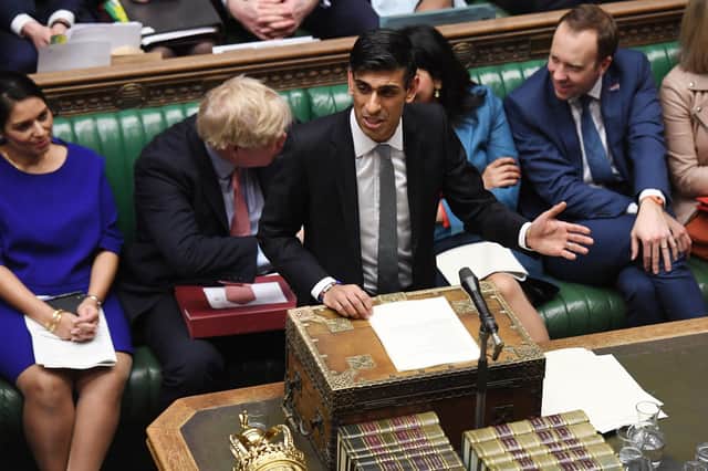 Rishi Sunak delivering his Budget in the House of Commons, London. Picture: Parliament/Jessica Taylor/PA Wire