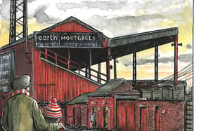 Belle Vue: Graeme Bandeira's striking drawing of the old home of Doncaster Rovers.