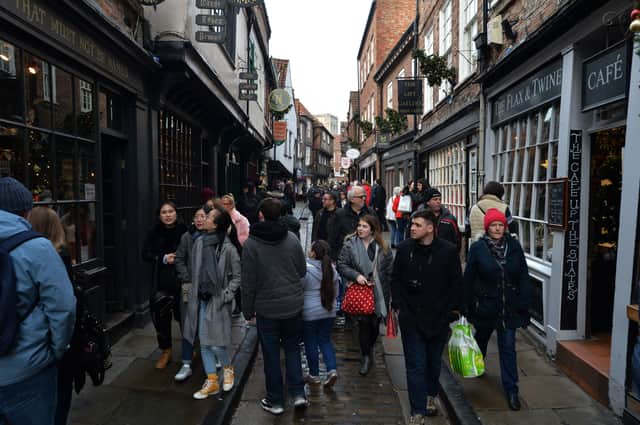 Christmas shoppers in the Shambles, York in 2018.  Picture Bruce Rollinson