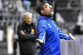 Oh no: Schalke head coach and former Huddersfield Town chief David Wagner reacts as his side fall to Borussia Dortmund. Picture: AP