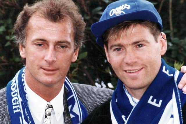Got him: Trevor Francis on the day Chris Waddle signed for Sheffield Wednesday.