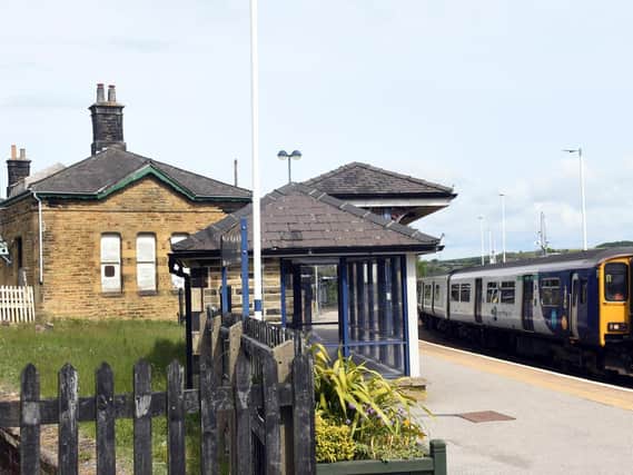 The old platforms can be seen behind the main Penistone Station building