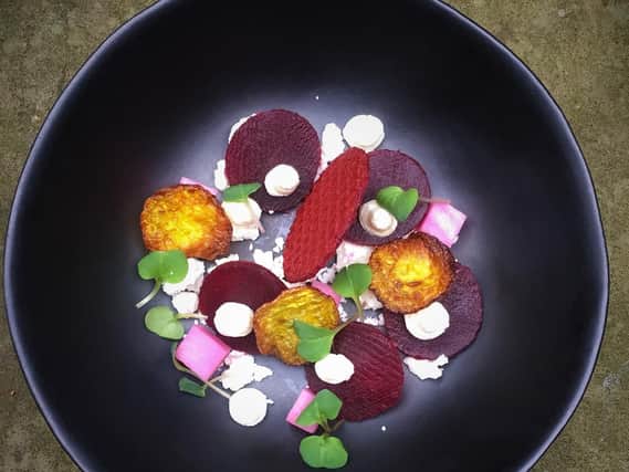 A beetroot dish created by David Gledhill.