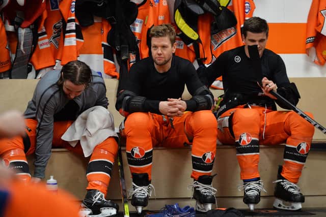 Aaron Johnson, pictured in the Sheffield Steelers' locker room during the 2019-20 Elite League season. Picture: Dean Woolley.