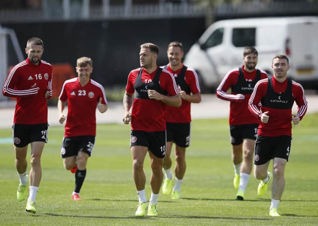 BACK IN THE GAME? Sheffield United’s players, pictured during pre-season at their Steelphalt Training Academy, are set to return to training in small groups later today after the Premier League agreed to the significant move yesterday afternoon. Picture: Simon Bellis/Sportimage