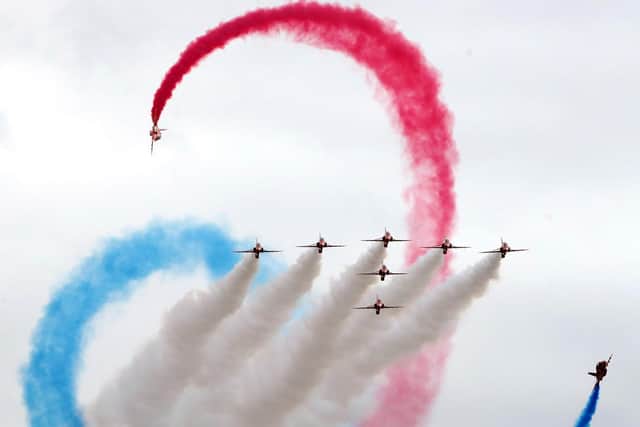 The Red Arrows performing at the Red Arrows perform at the Biggin Hill Festival of Flight in 2018 Picture: Gareth Fuller/PA Wire