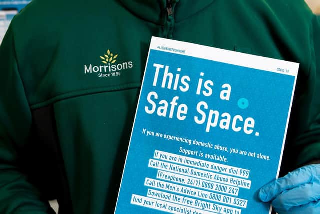 Morrisons is the first supermarket to offer a safe space where victims of domestic abuse can contact support services.