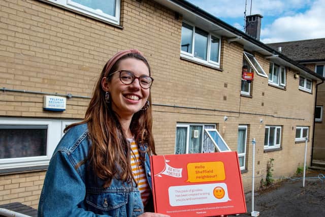 Hannah Richmond from Age Better in Sheffield delivers a Hello Neighbour box.
Picture Bruce Rollinson