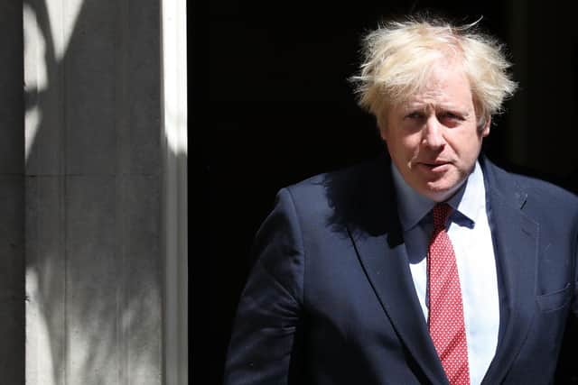 Prime Minister Boris Johnson leaves 10 Downing Street, London, for PMQs in the House of Commons, following the easing of coronavirus restrictions to bring the country out of lockdown. Photo: PA