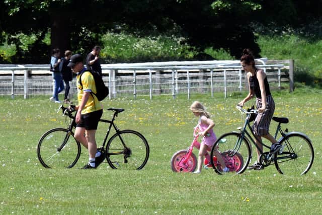 A family make the most of the hottest day of the year in York on Wednesday.