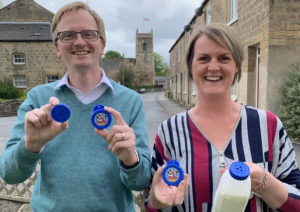 Andrew and Amy Lobley, inventors of Udderlok, designed to stop people stealing milk from communal fridges.