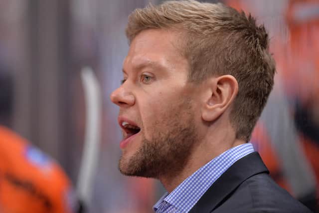 NEW TRICKS: Aaron Johnson got a taste of life behind the Sheffield Steelers' bench in his new player-assistant coach role, with injury limiting him to just 23 games last season. Picture: Dean Woolley.