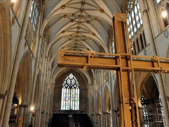 A view from the stage of the York Mystery Plays looking down the Nave of York Minster during a previous performance of the plays. Picture: Gary Longbottom.