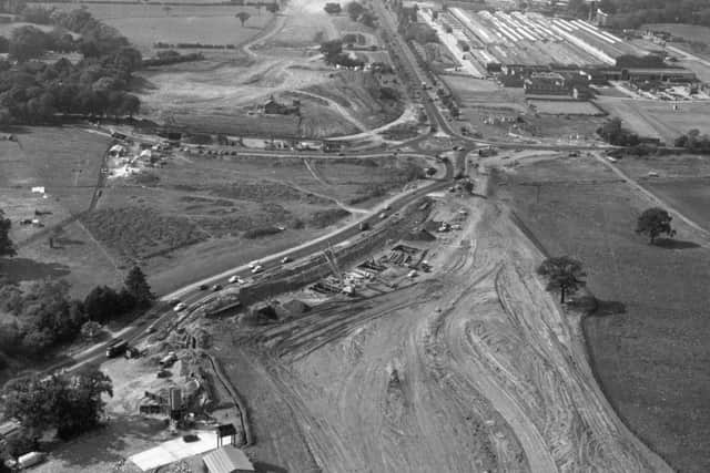 5th September 1964:  The M1 motorway under construction near Watford.  (Photo by A. Jones/Evening Standard/Getty Images)
