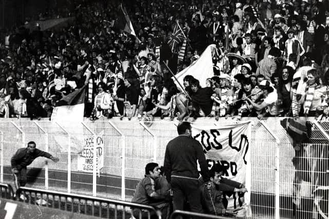 Leeds United fans at the European Cup final.