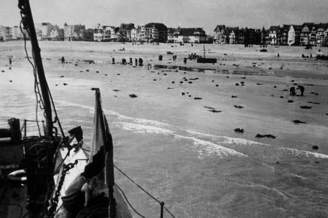 The view of Dunkirk following a Luftwaffe attack in 1940. (Getty Images).
