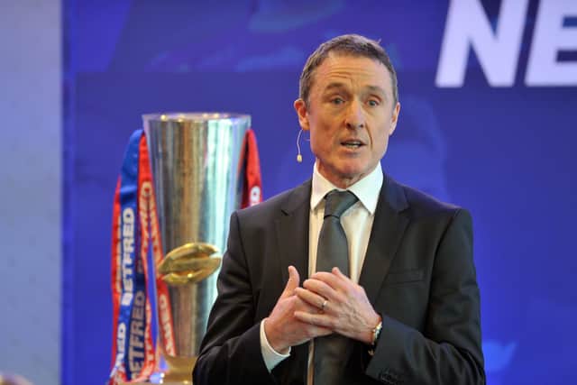 24 January 2019 ......  Super League Chief Executive Robert Elstone at the Betfred Super League launch at Old Trafford, Manchester.   Picture Tony Johnson.