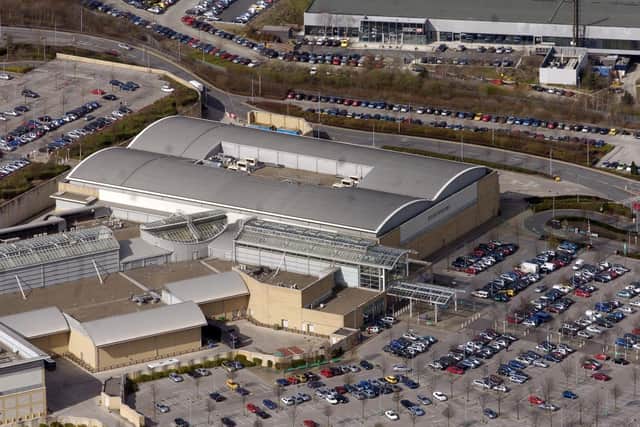 An aerial shot of the White Rose Shopping Centre which plans to open on June 15 but only if shoppers and staff will be safe. Photo: James Hardisty