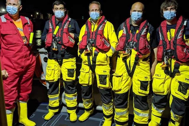 RNLI volunteers who took part in the rescue in the early hours of Sunday morning