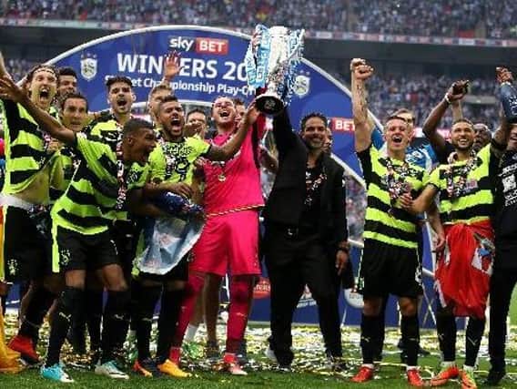 TRIUMPH: Huddersfield Town won promotion to the Premier League in May 2017