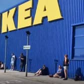 The queue outside IKEA Leeds (photo and video: Richard McCann).