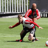 Sheffield United's Jack O'Connell and David McGoldrick return to contact training at the Steelphalt Academy. Picture: Simon Bellis/Sportimage
