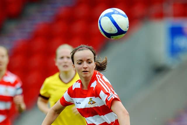 Kasia Lipka of Doncaster in action during the FA WSL match between Doncaster Rovers Belles Ladies FC and Arsenal Ladies FC at the Keepmoat Stadium (Picture: Clint Hughes - The FA/The FA via Getty Images)