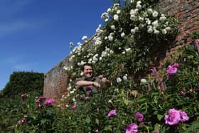 Head gardener Sam Shipman gets ready for the reopening of the National Trust's Beningbrough Hall Gardens. Picture: Jonathan Gawthorpe.