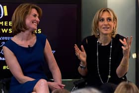 Emily Maitlis (right) pictured with Jayne Secker in 2015 at #Grazia10, an exhibition to celebrate ten years of the weekly magazine (Photo by Ben A. Pruchnie/Getty Images for #Grazia10)