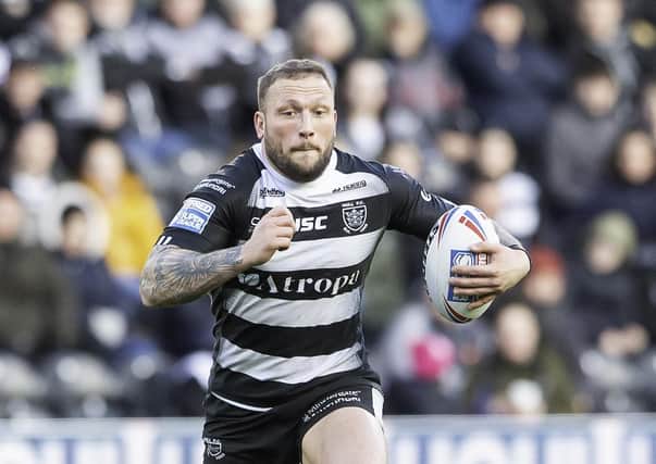 Picture by Allan McKenzie/SWpix.com - 16/02/2020 - Rugby League - Betfred Super League - Hull FC v St Helens - KC Stadium, Kingston upon Hull, England - Josh Griffin.