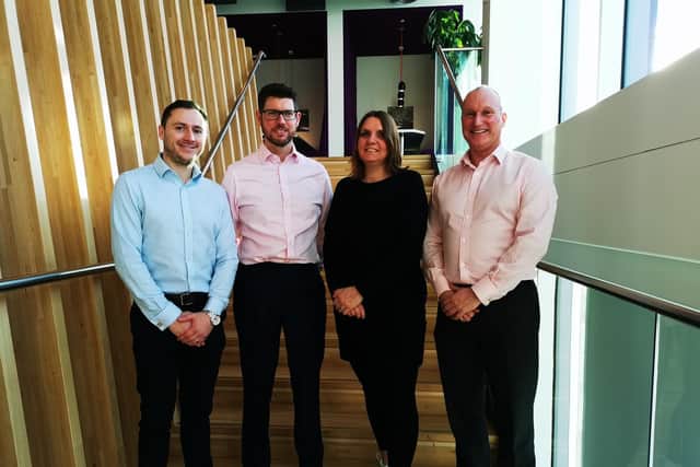 Pictured L-R: Daniel Vaughan from CBRE, Dan Ladbury from Sheffield Hallam
University, Sue Emms from BDP and Paul Cleminson from BAM.