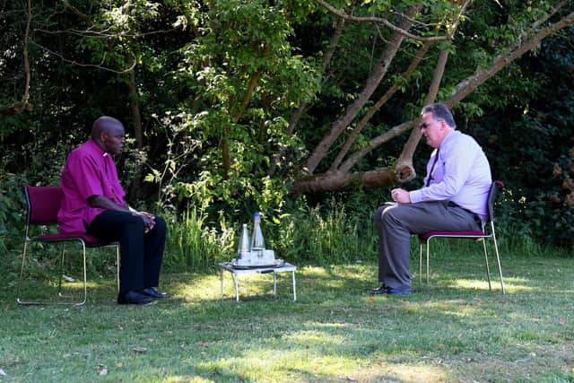 Dr John Sentamu during hsi interview with The Yorkshire Post's Tom Richmond. Photo: Simon Hulme.