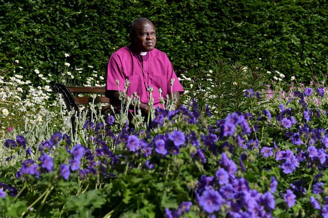 Dr John Sentamu in the grounds of Bishopthorpe Palace. Photo: Simon Hulme.