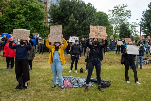 A Black Lives Matter demonstration in Sheffield passed peacefully. Picture Bruce Rollinson