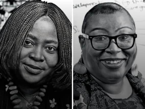Pictured (left to right): Professors Engobo Emeseh and Uduak Archibong MBE. The pair are among 40 phenomenal women celebrated in first photographic exhibition to honour the presence of black women in British academia. Photo credit: Bill Knight OBE. The portraits were taken by the photographer who travelled across England and Wales to capture the images.