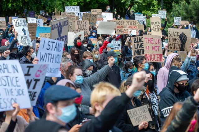 The Black Lives Matter demonstration in Sheffield last weekend. Photo: Bruce Rollinson.
