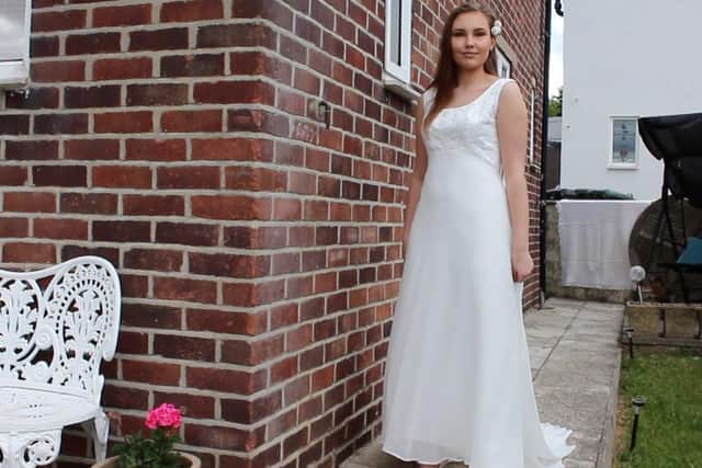 Ellie Brown chose the wedding theme for the virtual Ilkley Macmillan fashion show.