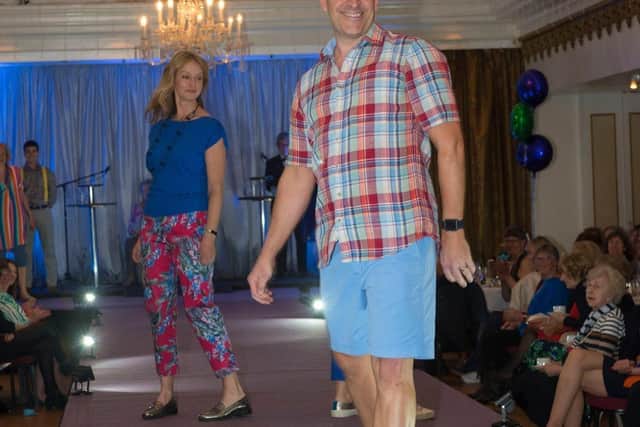 Volunteer model Martin Alton who came up with the idea and edited the video, on the catwalk at last year's event. Picture by Paul Harness.